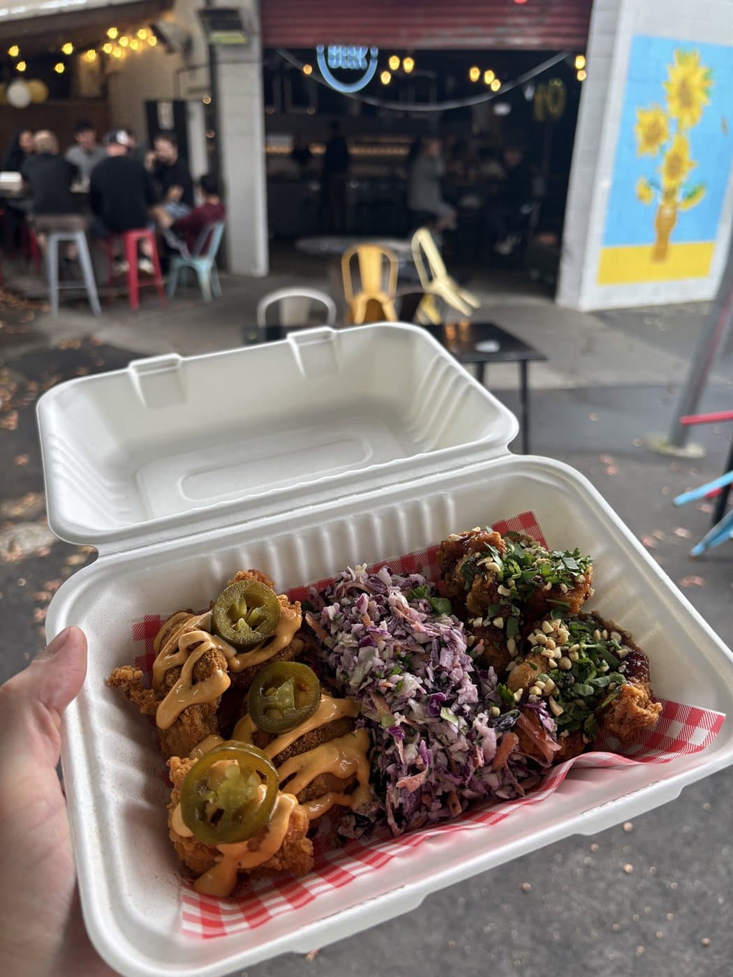 Fried chicken served at The Beer Spot